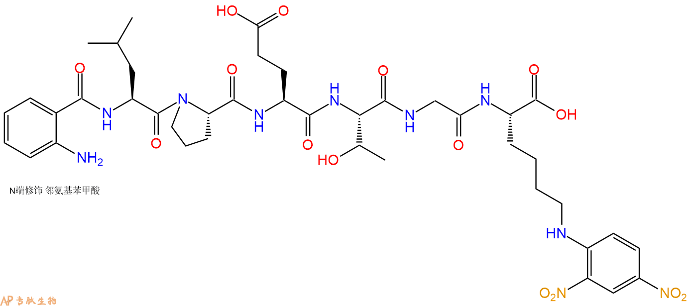 专肽生物产品Abz-Leu-Pro-Glu-Thr-Gly-Lys(Dnp)-OH