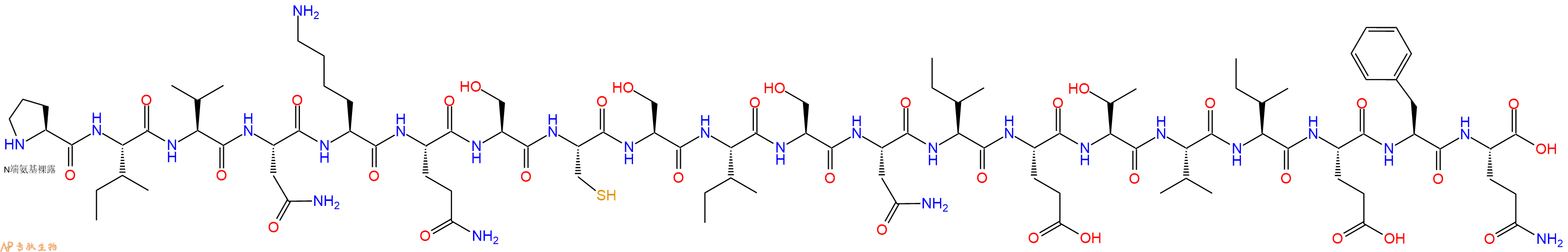 专肽生物产品H2N-Pro-Ile-Val-Asn-Lys-Gln-Ser-Cys-Ser-Ile-Ser-Asn-Ile-Glu-Thr-Val-Ile-Glu-Phe-Gln-OH