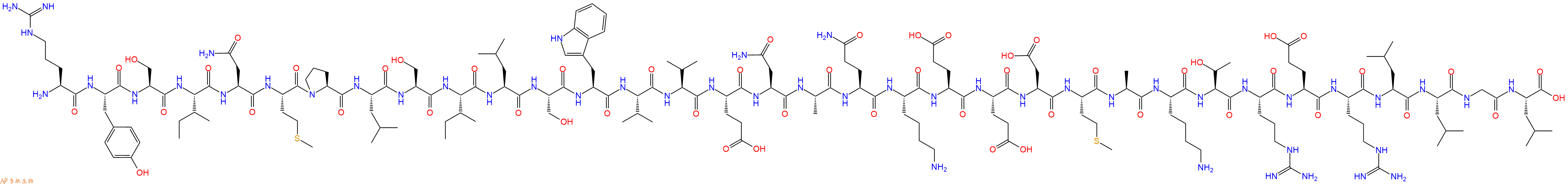 专肽生物产品H2N-Arg-Tyr-Ser-Ile-Asn-Met-Pro-Leu-Ser-Ile-Leu-Ser-Trp-Val-Val-Glu-Asn-Ala-Gln-Lys-Glu-Glu-Asp-Met-Ala-Lys-Thr-Arg-Glu-Arg-Leu-Leu-Gly-Leu-OH