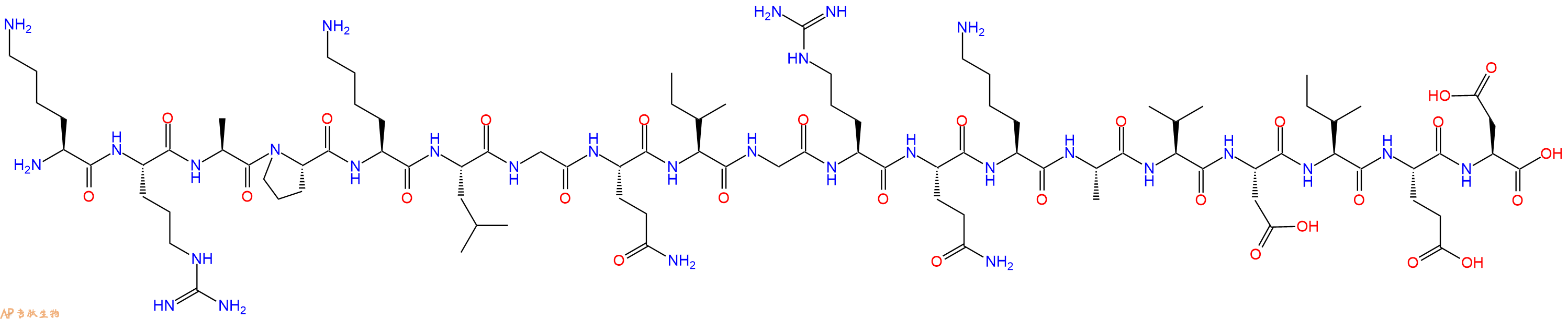 专肽生物产品H2N-Lys-Arg-Ala-Pro-Lys-Leu-Gly-Gln-Ile-Gly-Arg-Gln-Lys-Ala-Val-Asp-Ile-Glu-Asp-OH