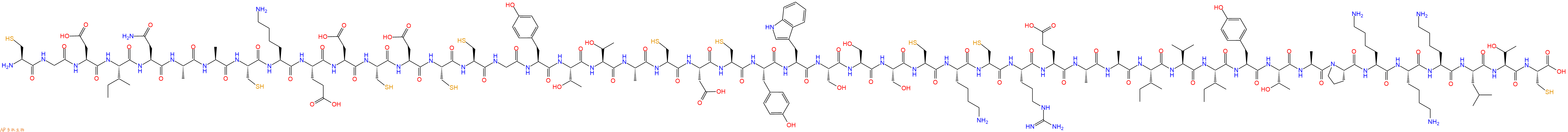 专肽生物产品H2N-Cys-Gly-Asp-Ile-Asn-Ala-Ala-Cys-Lys-Glu-Asp-Cys-Asp-Cys-Cys-Gly-Tyr-Thr-Thr-Ala-Cys-Asp-Cys-Tyr-Trp-Ser-Ser-Ser-Cys-Lys-Cys-Arg-Glu-Ala-Ala-Ile-Val-Ile-Tyr-Thr-Ala-Pro-Lys-Lys-Lys-Leu-Thr-Cys-OH
