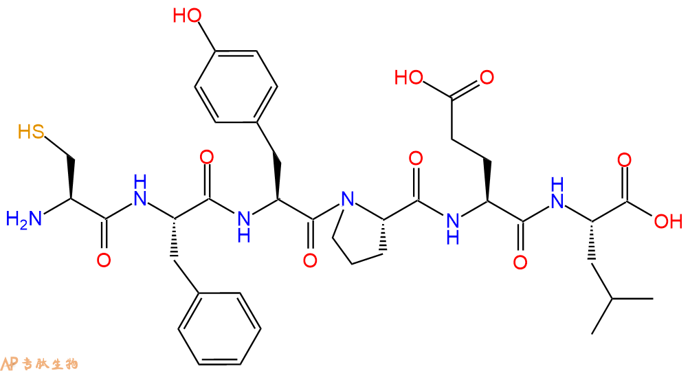 专肽生物产品H2N-Cys-Phe-Tyr-Pro-Glu-Leu-OH