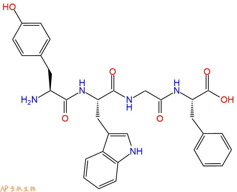 专肽生物产品H2N-Tyr-Trp-Gly-Phe-OH