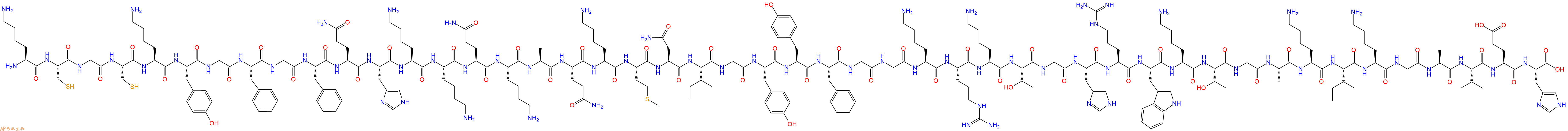 专肽生物产品H2N-Lys-Cys-Gly-Cys-Lys-Tyr-Gly-Phe-Gly-Phe-Gln-His-Lys-Lys-Gln-Lys-Ala-Gln-Lys-Met-Asn-Ile-Gly-Tyr-Tyr-Phe-Gly-Gly-Lys-Arg-Lys-Thr-Gly-His-Arg-Trp-Lys-Thr-Gly-Ala-Lys-Ile-Lys-Gly-Ala-Val-Glu-His-OH