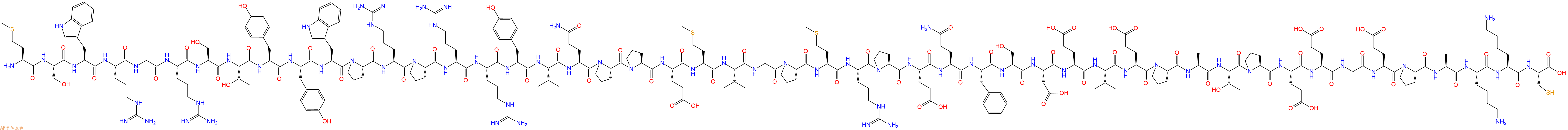 专肽生物产品H2N-Met-Ser-Trp-Arg-Gly-Arg-Ser-Thr-Tyr-Tyr-Trp-Pro-Arg-Pro-Arg-Arg-Tyr-Val-Gln-Pro-Pro-Glu-Met-Ile-Gly-Pro-Met-Arg-Pro-Glu-Gln-Phe-Ser-Asp-Glu-Val-Glu-Pro-Ala-Thr-Pro-Glu-Glu-Gly-Glu-Pro-Ala-Lys-Lys-Cys-OH