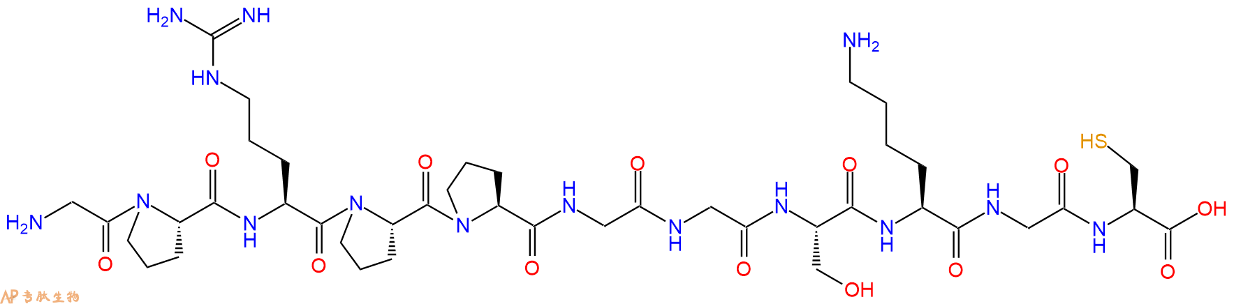 专肽生物产品H2N-Gly-Pro-Arg-Pro-Pro-Gly-Gly-Ser-Lys-Gly-Cys-OH