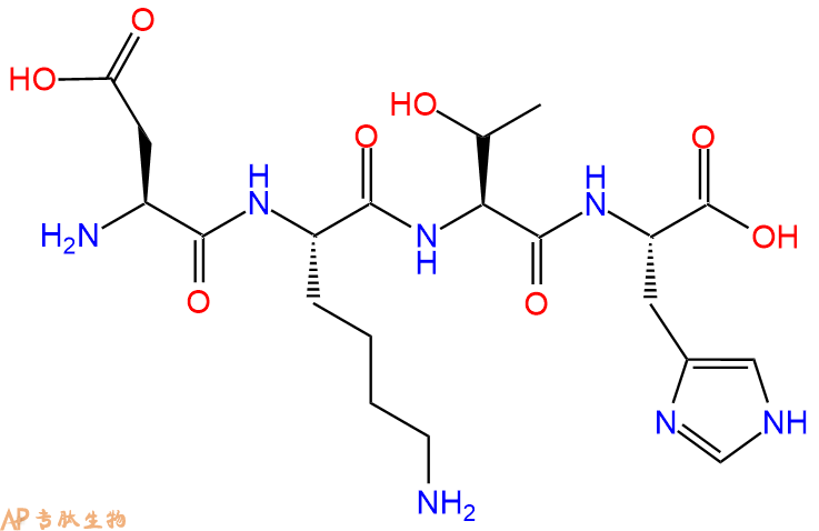 专肽生物产品H2N-Asp-Lys-Thr-His-OH