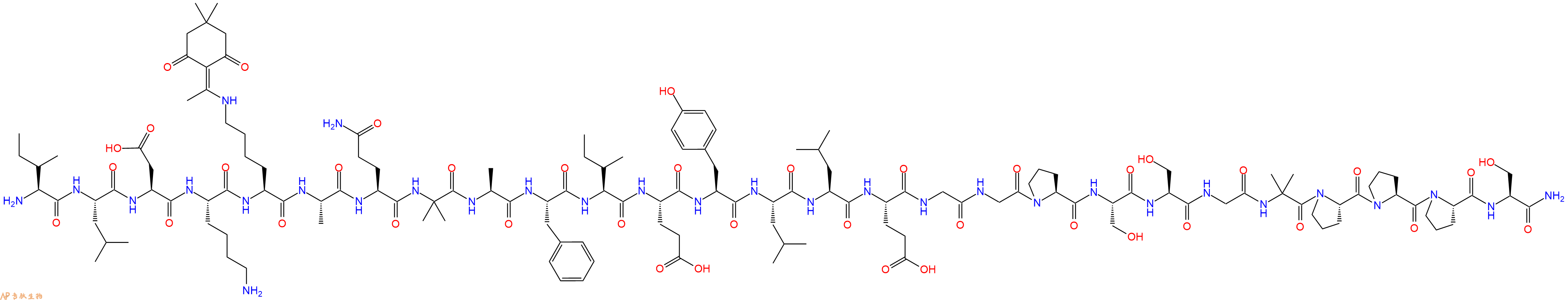 专肽生物产品H2N-Ile-Leu-Asp-Lys-Lys(Dde)-Ala-Gln-Aib-Ala-Phe-Ile-Glu-Tyr-Leu-Leu-Glu-Gly-Gly-Pro-Ser-Ser-Gly-Aib-Pro-Pro-Pro-Ser-NH2