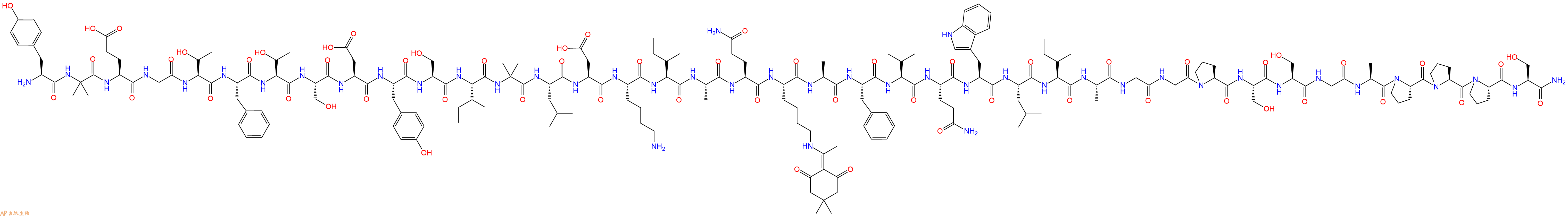 专肽生物产品H2N-Tyr-Aib-Glu-Gly-Thr-Phe-Thr-Ser-Asp-Tyr-Ser-Ile-Aib-Leu-Asp-Lys-Ile-Ala-Gln-Lys(Dde)-Ala-Phe-Val-Gln-Trp-Leu-Ile-Ala-Gly-Gly-Pro-Ser-Ser-Gly-Ala-Pro-Pro-Pro-Ser-NH2