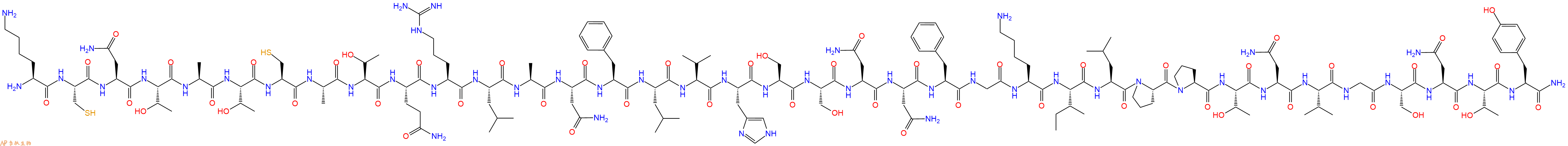 专肽生物产品H2N-Lys-Cys-Asn-Thr-Ala-Thr-Cys-Ala-Thr-Gln-Arg-Leu-Ala-Asn-Phe-Leu-Val-His-Ser-Ser-Asn-Asn-Phe-Gly-Lys-Ile-Leu-Pro-Pro-Thr-Asn-Val-Gly-Ser-Asn-Thr-Tyr-NH2