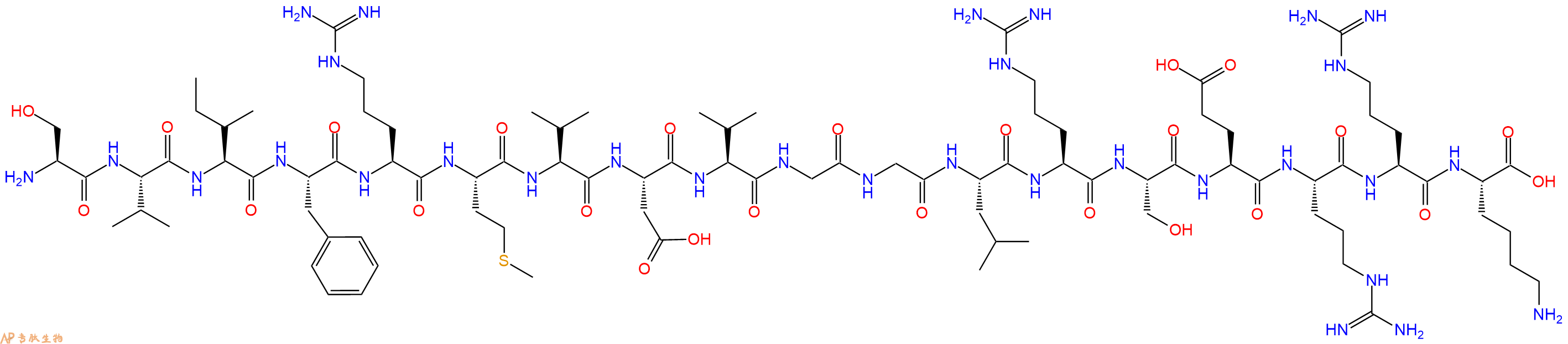 专肽生物产品H2N-Ser-Val-Ile-Phe-Arg-Met-Val-Asp-Val-Gly-Gly-Leu-Arg-Ser-Glu-Arg-Arg-Lys-OH