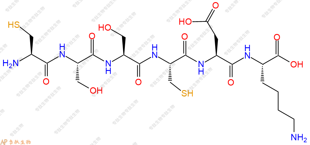 专肽生物产品H2N-Cys-Ser-Ser-Cys-Asp-Lys-OH