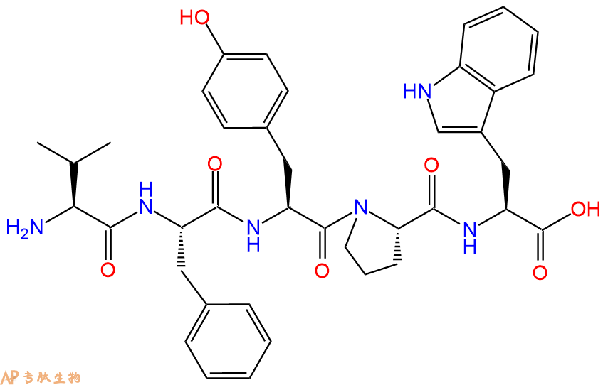 专肽生物产品H2N-Val-Phe-Tyr-Pro-Trp-OH