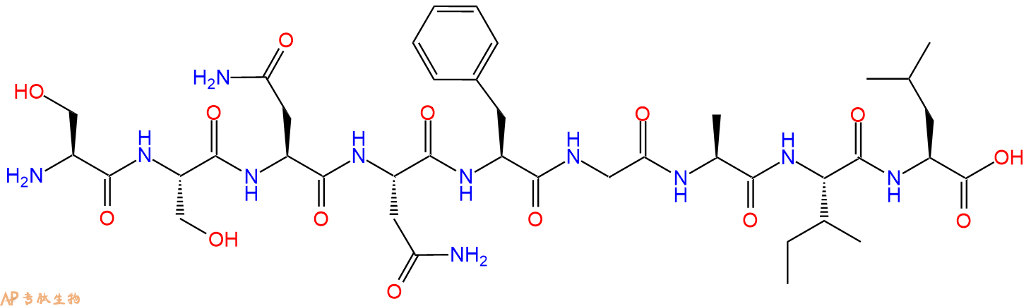 专肽生物产品H2N-Ser-Ser-Asn-Asn-Phe-Gly-Ala-Ile-Leu-OH
