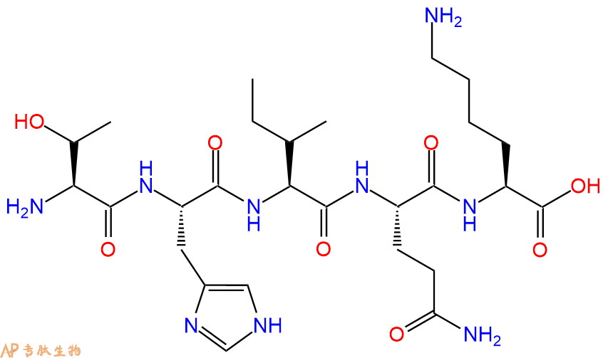 专肽生物产品H2N-Thr-His-Ile-Gln-Lys-OH