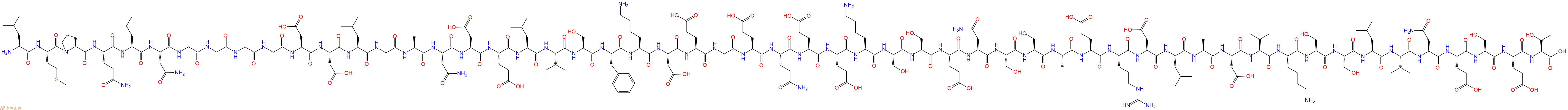 专肽生物产品H2N-Leu-Met-Pro-Gln-Leu-Asn-Gly-Gly-Gly-Gly-Asp-Asp-Leu-Gly-Ala-Asn-Asp-Glu-Leu-Ile-Ser-Phe-Lys-Asp-Glu-Gly-Glu-Gln-Glu-Glu-Lys-Ser-Ser-Glu-Asn-Ser-Ser-Ala-Glu-Arg-Asp-Leu-Ala-Asp-Val-Lys-Ser-Ser-Leu-Val-Asn-Glu-Ser-Glu-Thr-OH