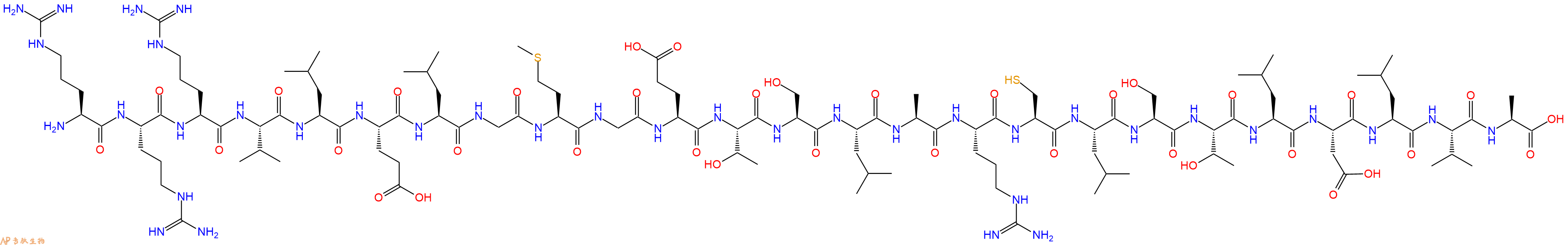 专肽生物产品H2N-Arg-Arg-Arg-Val-Leu-Glu-Leu-Gly-Met-Gly-Glu-Thr-Ser-Leu-Ala-Arg-Cys-Leu-Ser-Thr-Leu-Asp-Leu-Val-Ala-OH