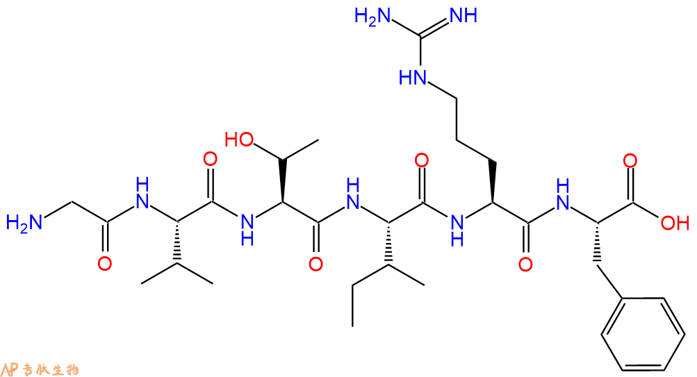 专肽生物产品H2N-Gly-Val-Thr-Ile-Arg-Phe-OH