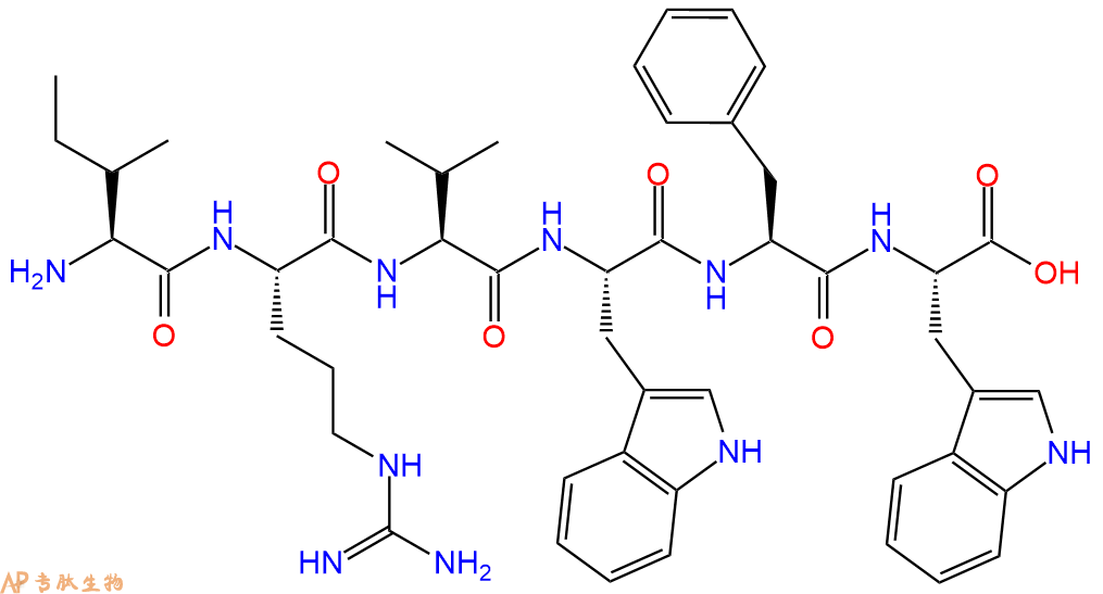 专肽生物产品H2N-Ile-Arg-Val-Trp-Phe-Trp-OH