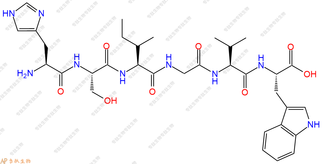 专肽生物产品H2N-His-Ser-Ile-Gly-Val-Trp-OH