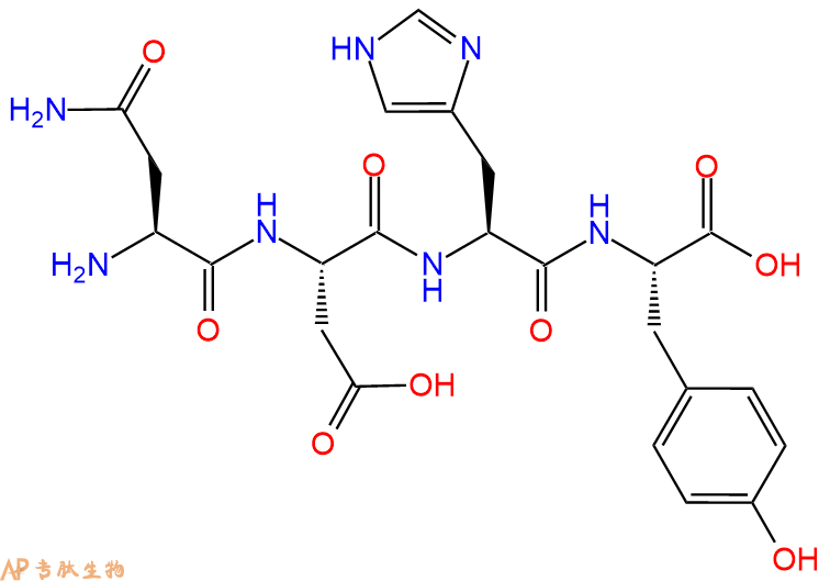 专肽生物产品H2N-Asn-Asp-His-Tyr-OH