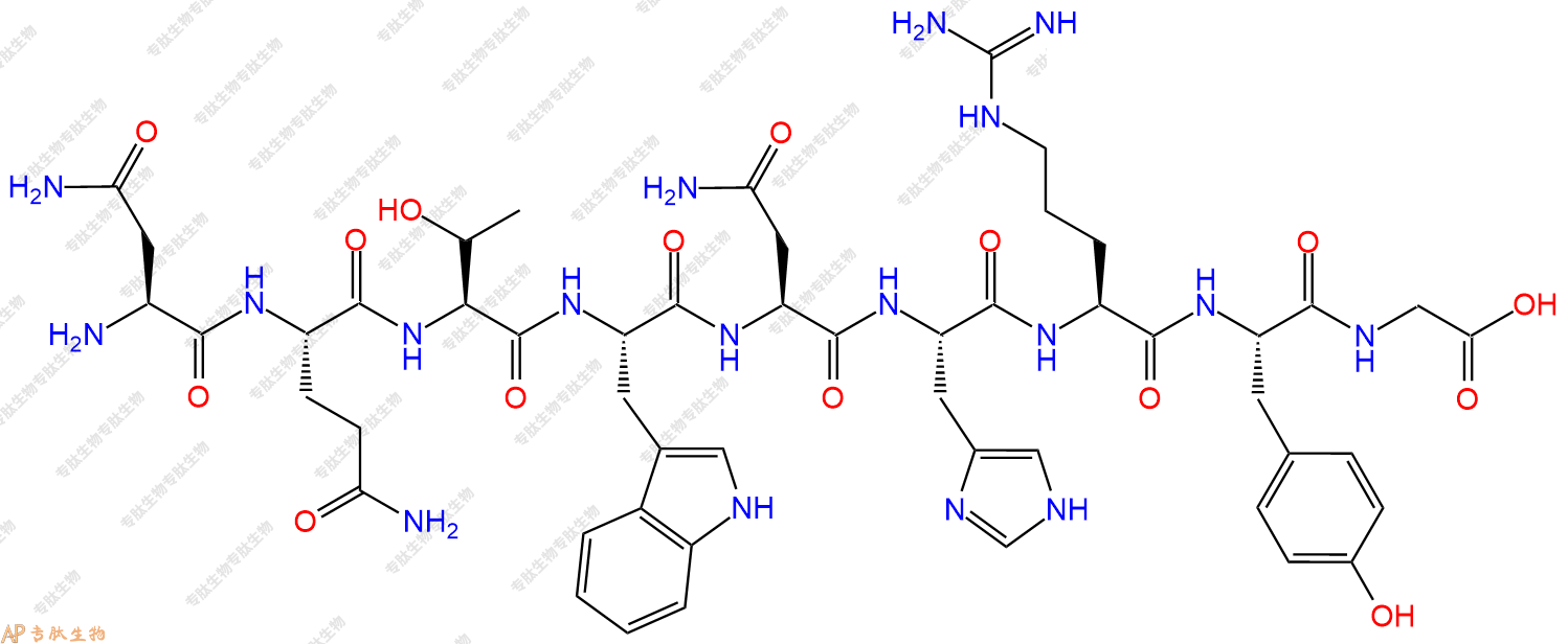专肽生物产品H2N-Asn-Gln-Thr-Trp-Asn-His-Arg-Tyr-Gly-OH