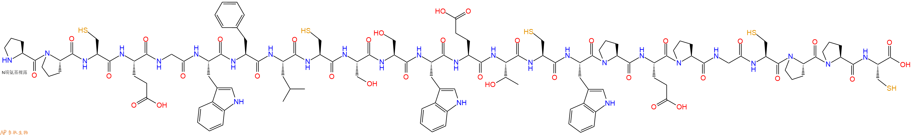 专肽生物产品H2N-Pro-Pro-Cys-Glu-Gly-Trp-Phe-Leu-Cys-Ser-Ser-Trp-Glu-Thr-Cys-Trp-Pro-Glu-Pro-Gly-Cys-Pro-Pro-Cys-OH
