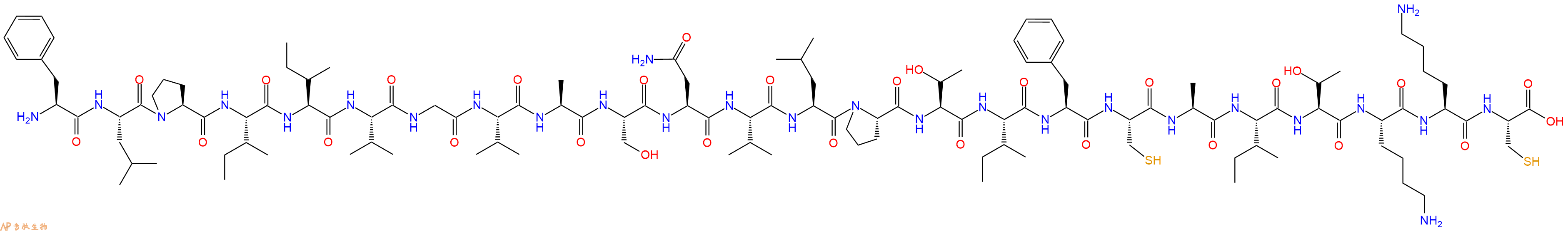专肽生物产品H2N-Phe-Leu-Pro-Ile-Ile-Val-Gly-Val-Ala-Ser-Asn-Val-Leu-Pro-Thr-Ile-Phe-Cys-Ala-Ile-Thr-Lys-Lys-Cys-OH