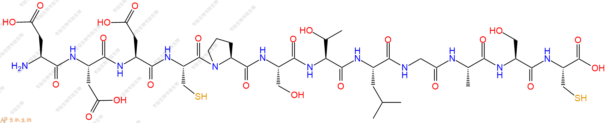 专肽生物产品H2N-Asp-Asp-Asp-Cys-Pro-Ser-Thr-Leu-Gly-Ala-Ser-Cys-OH