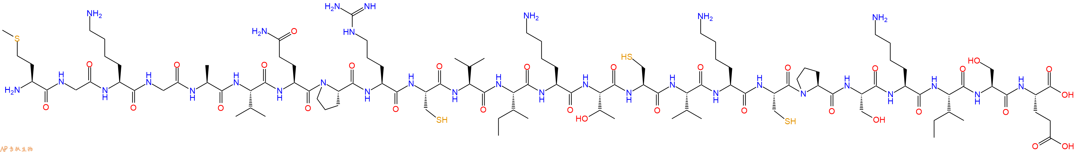 专肽生物产品H2N-Met-Gly-Lys-Gly-Ala-Val-Gln-Pro-Arg-Cys-Val-Ile-Lys-Thr-Cys-Val-Lys-Cys-Pro-Ser-Lys-Ile-Ser-Glu-OH