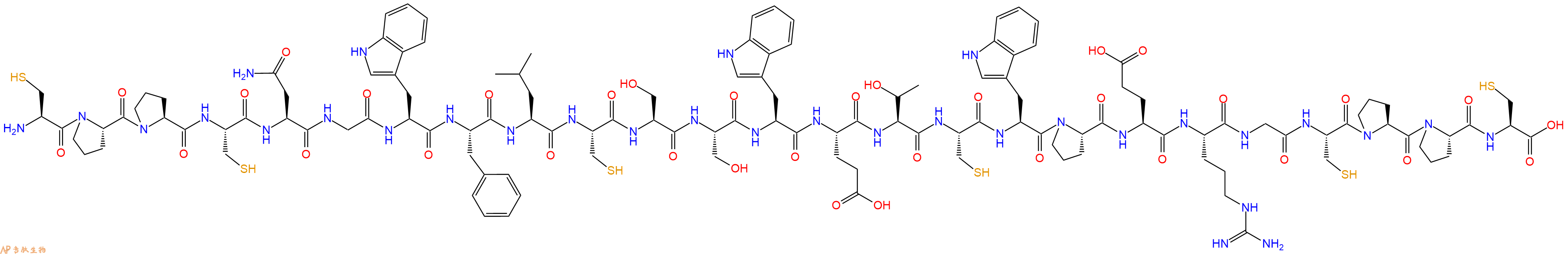 专肽生物产品H2N-Cys-Pro-Pro-Cys-Asn-Gly-Trp-Phe-Leu-Cys-Ser-Ser-Trp-Glu-Thr-Cys-Trp-Pro-Glu-Arg-Gly-Cys-Pro-Pro-Cys-OH