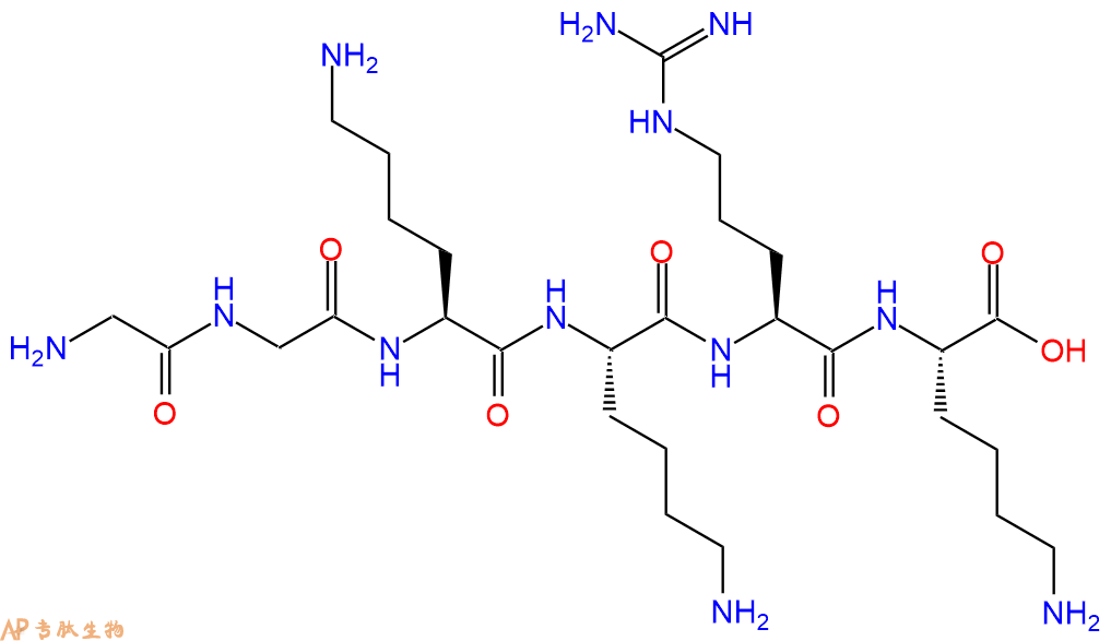 专肽生物产品H2N-Gly-Gly-Lys-Lys-Arg-Lys-OH