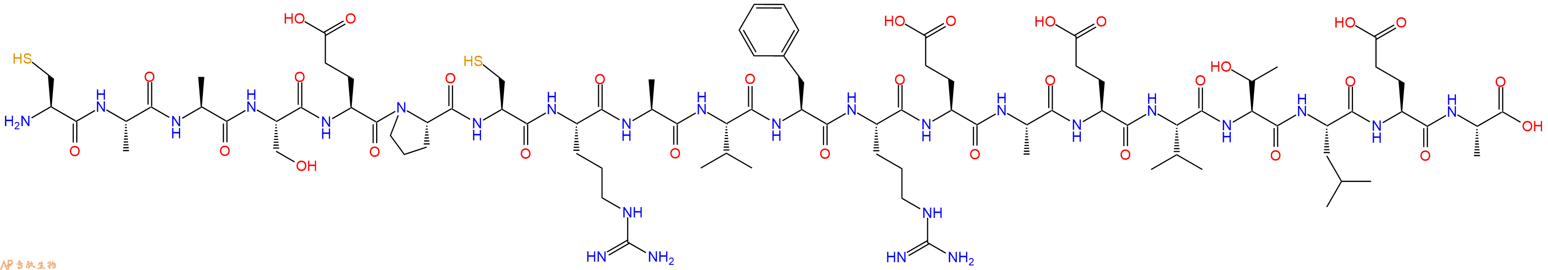 专肽生物产品H2N-Cys-Ala-Ala-Ser-Glu-Pro-Cys-Arg-Ala-Val-Phe-Arg-Glu-Ala-Glu-Val-Thr-Leu-Glu-Ala-OH