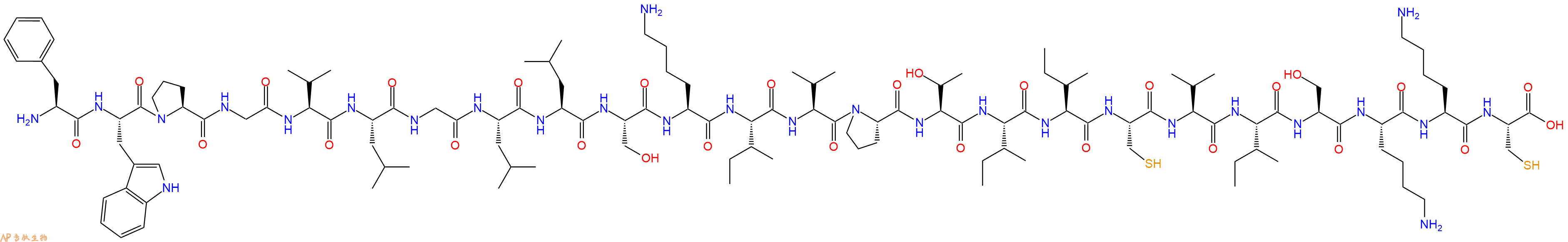 专肽生物产品H2N-Phe-Trp-Pro-Gly-Val-Leu-Gly-Leu-Leu-Ser-Lys-Ile-Val-Pro-Thr-Ile-Ile-Cys-Val-Ile-Ser-Lys-Lys-Cys-OH