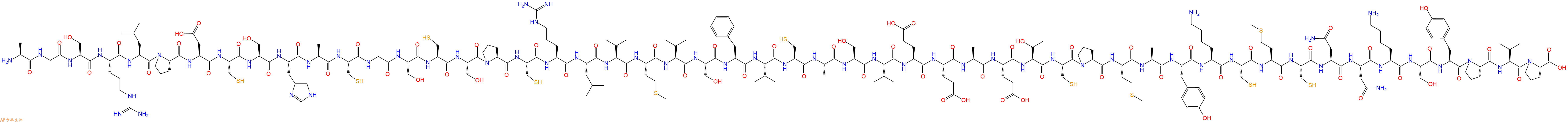专肽生物产品H2N-Ala-Gly-Ser-Arg-Leu-Pro-Asp-Cys-Ser-His-Ala-Cys-Gly-Ser-Cys-Ser-Pro-Cys-Arg-Leu-Val-Met-Val-Ser-Phe-Val-Cys-Ala-Ser-Val-Glu-Glu-Ala-Glu-Thr-Cys-Pro-Met-Ala-Tyr-Lys-Cys-Met-Cys-Asn-Asn-Lys-Ser-Tyr-Pro-Val-Pro-OH