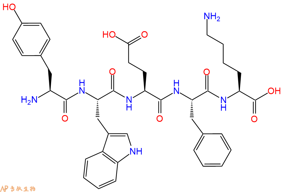 专肽生物产品H2N-Tyr-Trp-Glu-Phe-Lys-OH