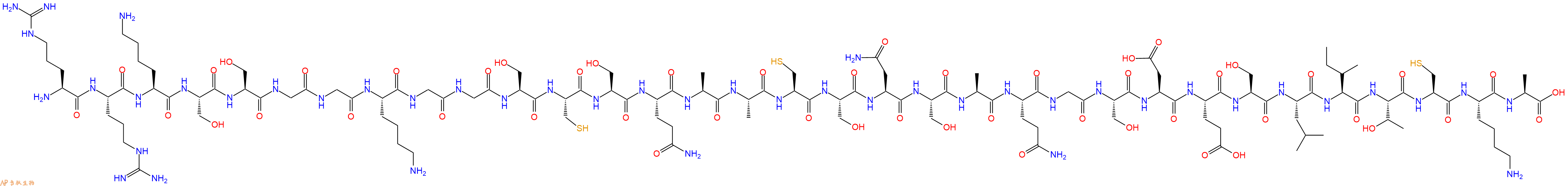 专肽生物产品H2N-Arg-Arg-Lys-Ser-Ser-Gly-Gly-Lys-Gly-Gly-Ser-Cys-Ser-Gln-Ala-Ala-Cys-Ser-Asn-Ser-Ala-Gln-Gly-Ser-Asp-Glu-Ser-Leu-Ile-Thr-Cys-Lys-Ala-OH