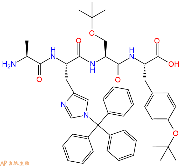 专肽生物产品H2N-Ala-His(Trt)-Ser(tBu)-Tyr(tBu)-OH