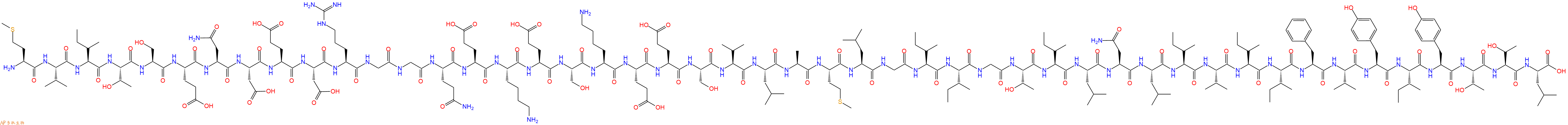 专肽生物产品H2N-Met-Val-Ile-Thr-Ser-Glu-Asn-Asp-Glu-Asp-Arg-Gly-Gly-Gln-Glu-Lys-Glu-Ser-Lys-Glu-Glu-Ser-Val-Leu-Ala-Met-Leu-Gly-Ile-Ile-Gly-Thr-Ile-Leu-Asn-Leu-Ile-Val-Ile-Ile-Phe-Val-Tyr-Ile-Tyr-Thr-Thr-Leu-OH