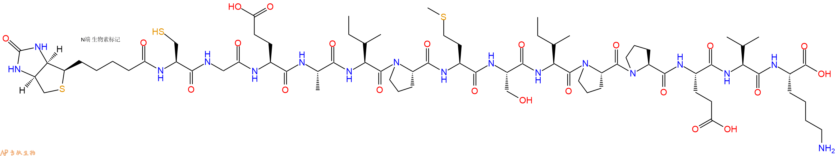 专肽生物产品Biotinyl-Cys-Gly-Glu-Ala-Ile-Pro-Met-Ser-Ile-Pro-Pro-Glu-Val-Lys-OH