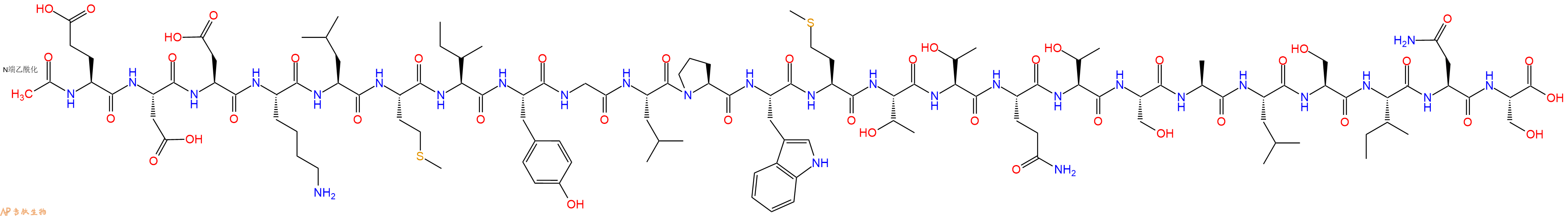 专肽生物产品Ac-Glu-Asp-Asp-Lys-Leu-Met-Ile-Tyr-Gly-Leu-Pro-Trp-Met-Thr-Thr-Gln-Thr-Ser-Ala-Leu-Ser-Ile-Asn-Ser-OH