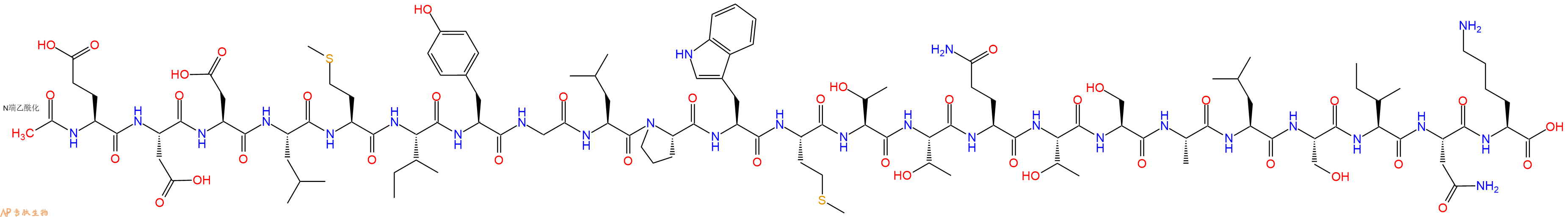 专肽生物产品Ac-Glu-Asp-Asp-Leu-Met-Ile-Tyr-Gly-Leu-Pro-Trp-Met-Thr-Thr-Gln-Thr-Ser-Ala-Leu-Ser-Ile-Asn-Lys-OH