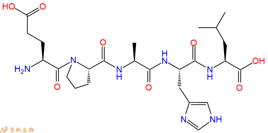 专肽生物产品H2N-Glu-Pro-Ala-His-Leu-OH