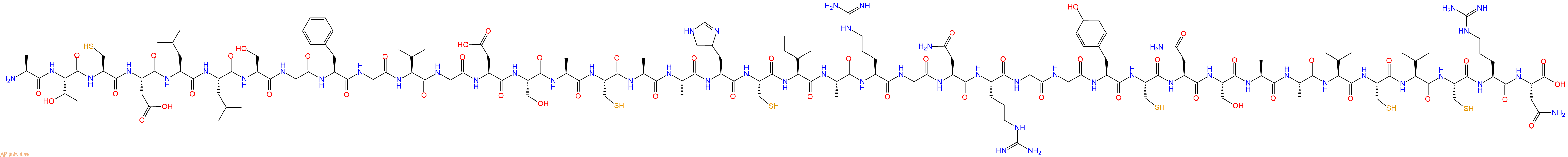 专肽生物产品H2N-Ala-Thr-Cys-Asp-Leu-Leu-Ser-Gly-Phe-Gly-Val-Gly-Asp-Ser-Ala-Cys-Ala-Ala-His-Cys-Ile-Ala-Arg-Gly-Asn-Arg-Gly-Gly-Tyr-Cys-Asn-Ser-Ala-Ala-Val-Cys-Val-Cys-Arg-Asn-OH