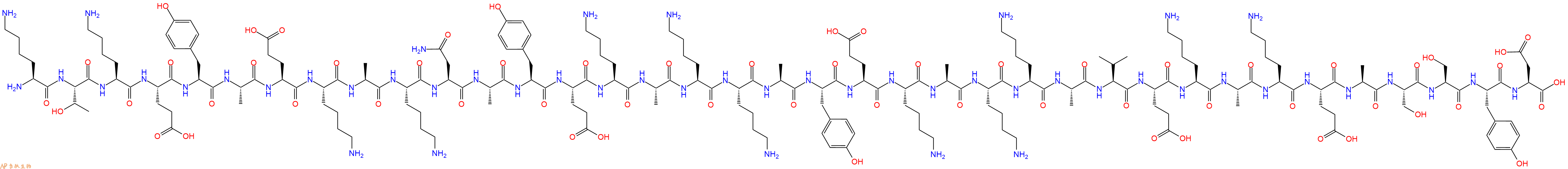 专肽生物产品H2N-Lys-Thr-Lys-Glu-Tyr-Ala-Glu-Lys-Ala-Lys-Asn-Ala-Tyr-Glu-Lys-Ala-Lys-Lys-Ala-Tyr-Glu-Lys-Ala-Lys-Lys-Ala-Val-Glu-Lys-Ala-Lys-Glu-Ala-Ser-Ser-Tyr-Asp-OH