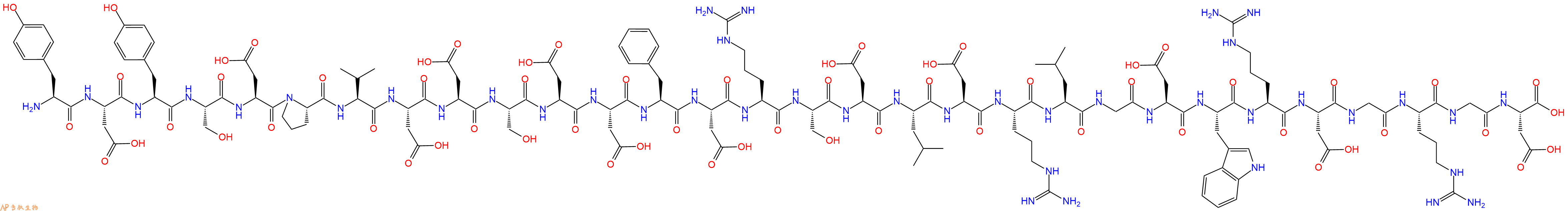 专肽生物产品H2N-Tyr-Asp-Tyr-Ser-Asp-Pro-Val-Asp-Asp-Ser-Asp-Asp-Phe-Asp-Arg-Ser-Asp-Leu-Asp-Arg-Leu-Gly-Asp-Trp-Arg-Asp-Gly-Arg-Gly-Asp-OH