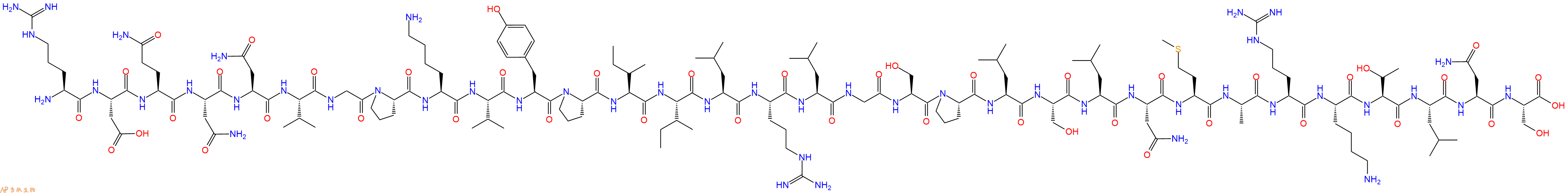 专肽生物产品H2N-Arg-Asp-Gln-Asn-Asn-Val-Gly-Pro-Lys-Val-Tyr-Pro-Ile-Ile-Leu-Arg-Leu-Gly-Ser-Pro-Leu-Ser-Leu-Asn-Met-Ala-Arg-Lys-Thr-Leu-Asn-Ser-OH