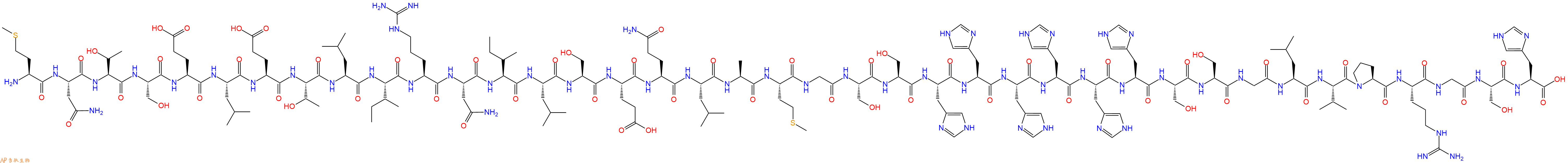 专肽生物产品H2N-Met-Asn-Thr-Ser-Glu-Leu-Glu-Thr-Leu-Ile-Arg-Asn-Ile-Leu-Ser-Glu-Gln-Leu-Ala-Met-Gly-Ser-Ser-His-His-His-His-His-His-Ser-Ser-Gly-Leu-Val-Pro-Arg-Gly-Ser-His-OH