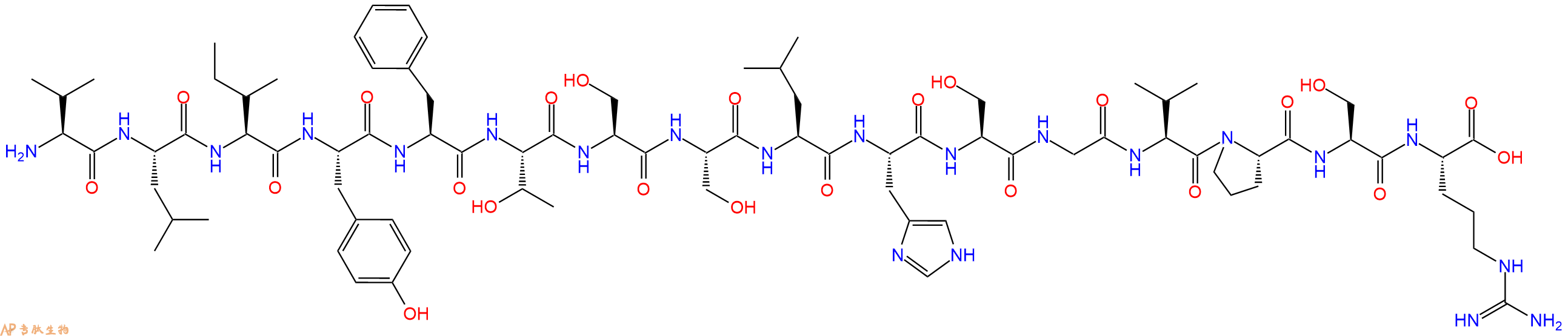 专肽生物产品H2N-Val-Leu-Ile-Tyr-Phe-Thr-Ser-Ser-Leu-His-Ser-Gly-Val-Pro-Ser-Arg-OH