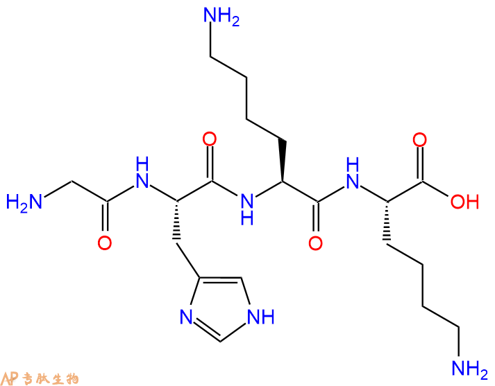 专肽生物产品H2N-Gly-His-Lys-Lys-OH